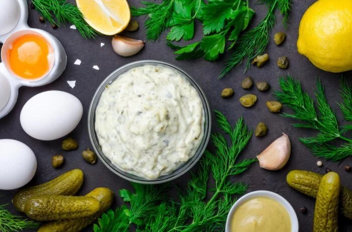 بدون تخم مرغ، چگونه سس تارتار درست کنیم؟