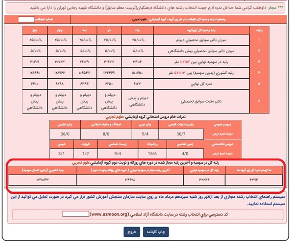 مرحله اول نحوه مشاهده کارنامه اولیه در سایت مای سنجش